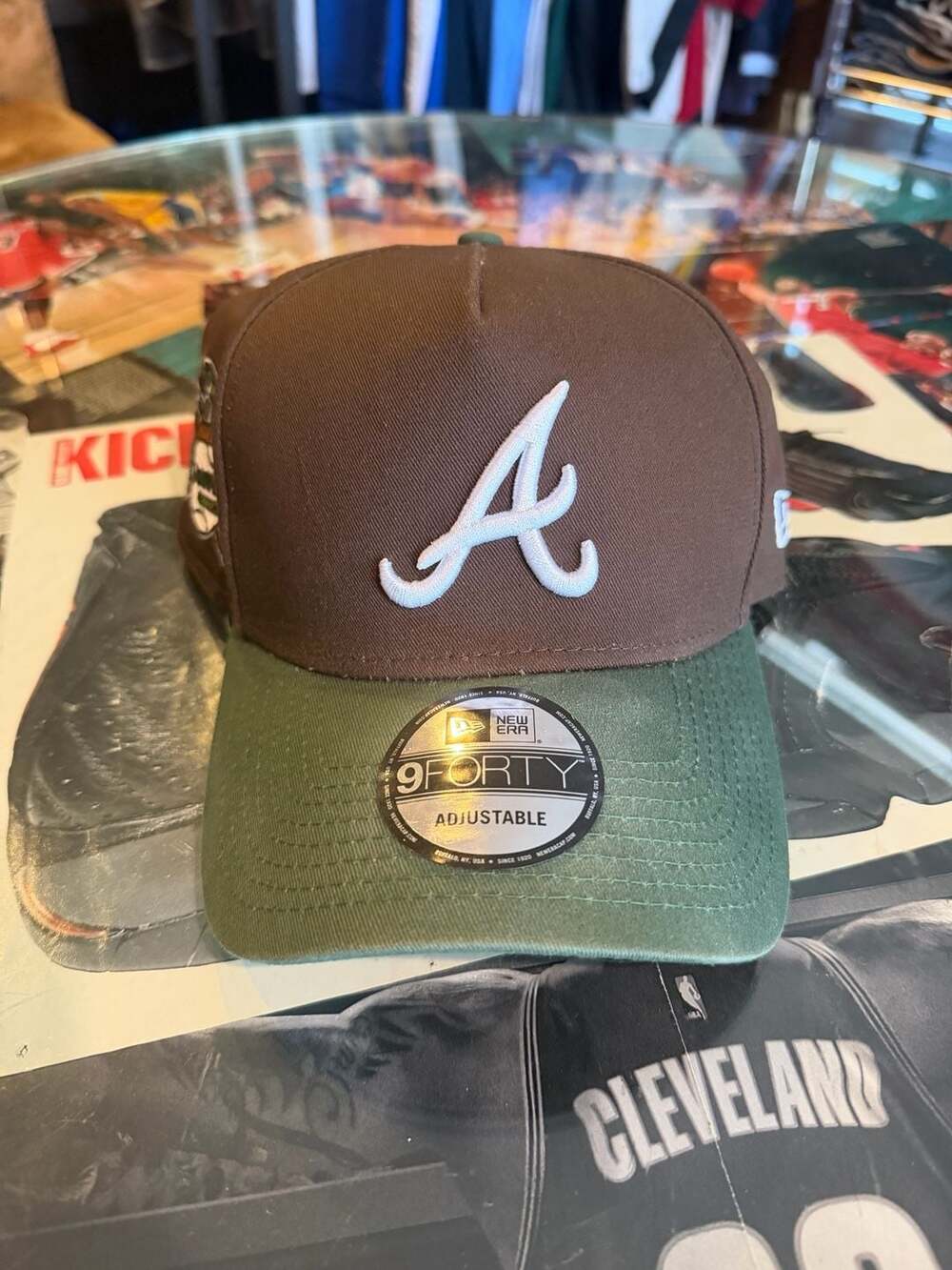 New Era Atlanta Braves 9Forty A-Frame Snapback Hat Brown Adjustable